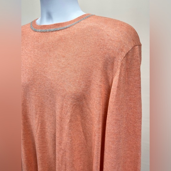 NORDSTROM Men’s peach Silk/Cashmere crew neck sweater size 2XL - Picture 2 of 13